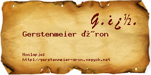 Gerstenmeier Áron névjegykártya